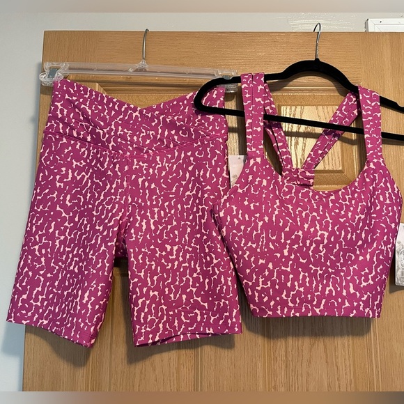 Sage Collective Activewear Set in Rain Spot Purple Orchard NWT Small Bra& Shorts - Picture 6 of 13
